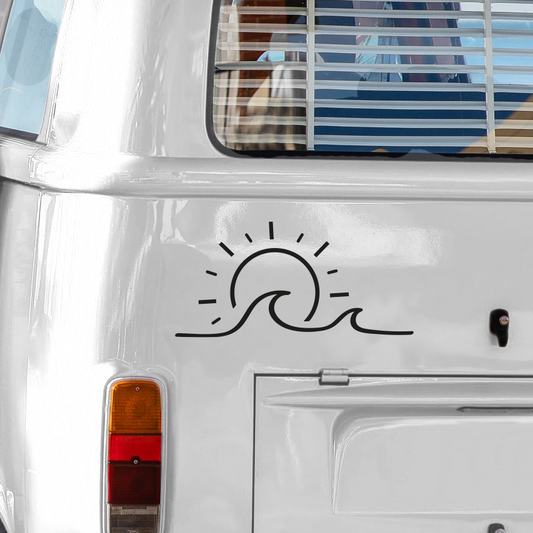 Sonne und Welle Aufkleber für Van Camper Caravan Wohnmobil Auto