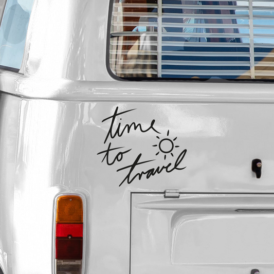time to travel Aufkleber für Van Camper Caravan Wohnmobil Auto